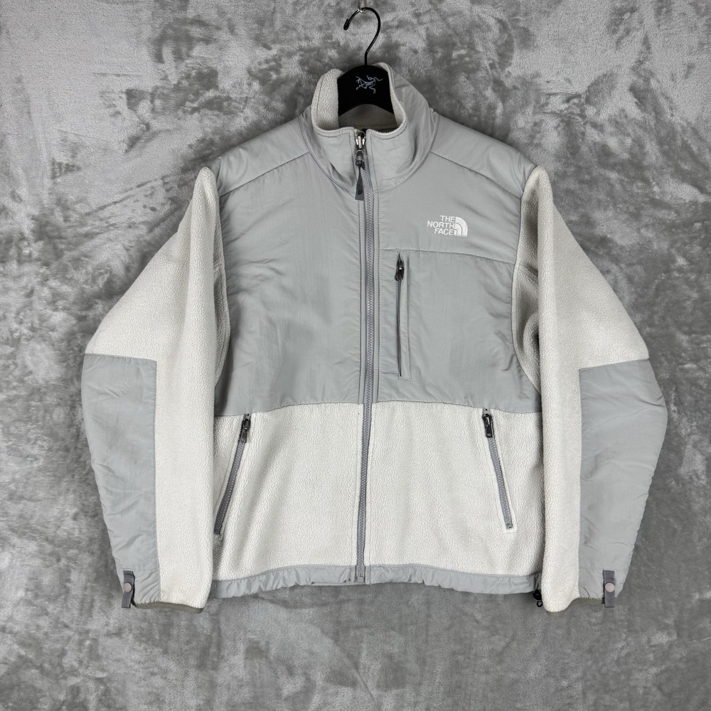North Face Jacket Grey Denali Fleece Full Zip Womens Small Tech Pocket Hiking